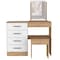 Tuhome Kaia Makeup Dressing Table, Four Drawers, One Mirror, Stool, Pine/White TMB7906 - alternate 6